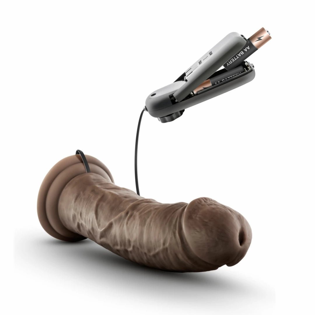 Dr. Skin Dr. Joe – 20 cm vibratorius su siurbtuku, šokolado spalvos - EroGuru