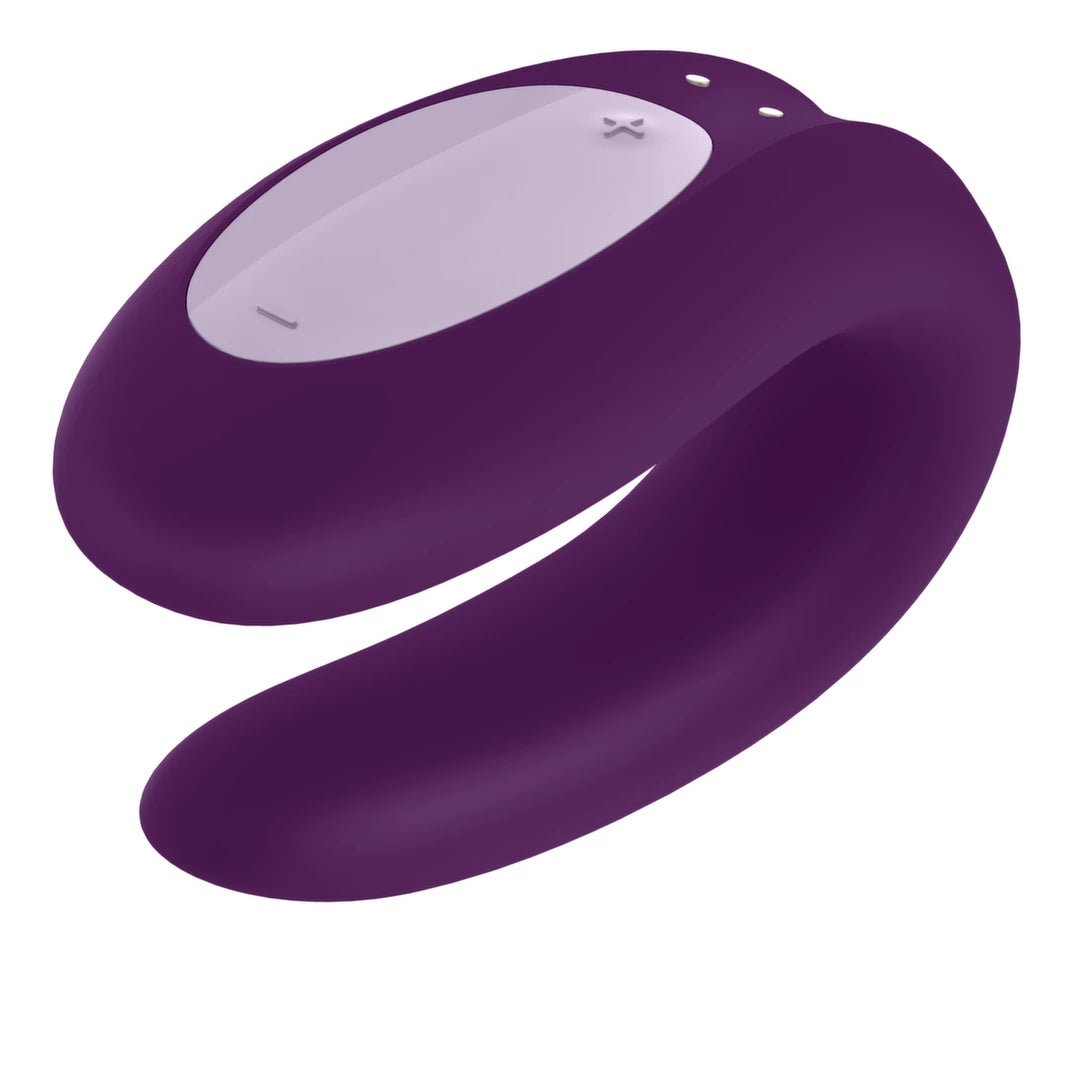 Satisfyer Double Joy Violet – Aplikacija Valdomas Dvigubos Stimuliacijos Vibratorius Poroms - EroGuru