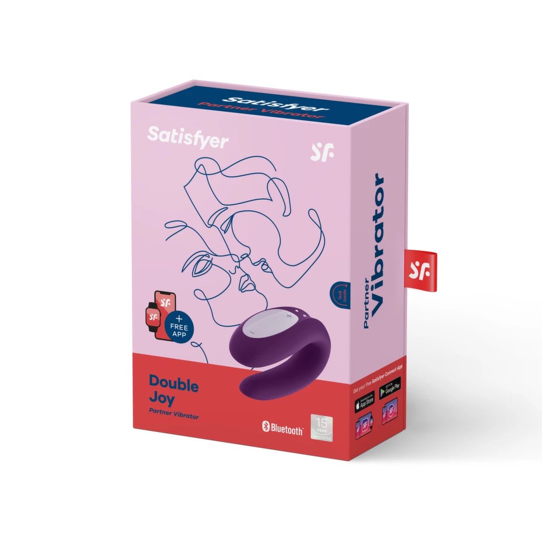 Satisfyer Double Joy Violet – Aplikacija Valdomas Dvigubos Stimuliacijos Vibratorius Poroms - EroGuru