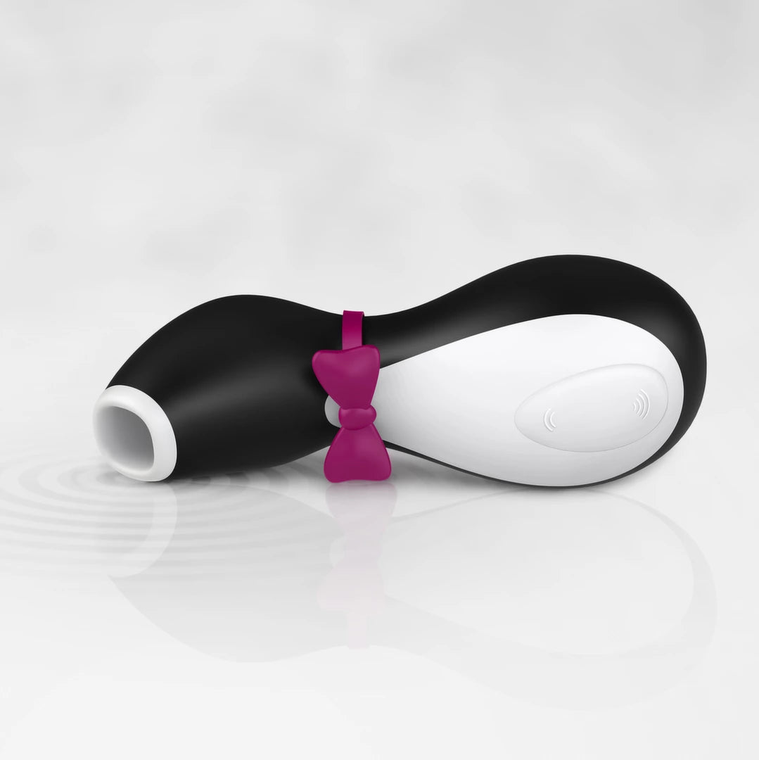 Satisfyer Penguin – intymus oro pulsacijų įrenginys, 11 režimų, atsparus vandeniui, juodai baltas - EroGuru