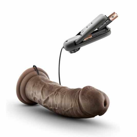 Dr. Skin Dr. Joe – 20 cm vibratorius su siurbtuku, šokolado spalvos - EroGuru
