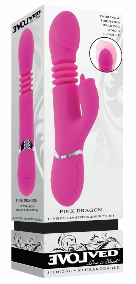 Evolved Novelties Pink Dragon – daugiafunkcis vibruojantis daikčiukas, rožinis - EroGuru