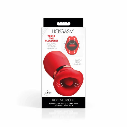 LICKGASM Kiss Me More – žaisliukas su siurbimo ir vibravimo funkcijomis , rožinis, 12,4 cm - EroGuru
