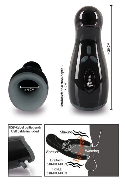 Rebel Intimate Machine 3 - in - 1 – vibruojantis, šildantis, judantis, 20cm - EroGuru