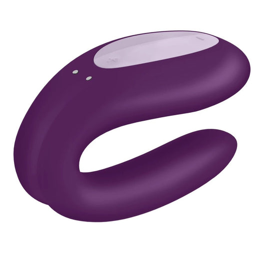 Satisfyer Double Joy Violet – Aplikacija Valdomas Dvigubos Stimuliacijos Vibratorius Poroms - EroGuru