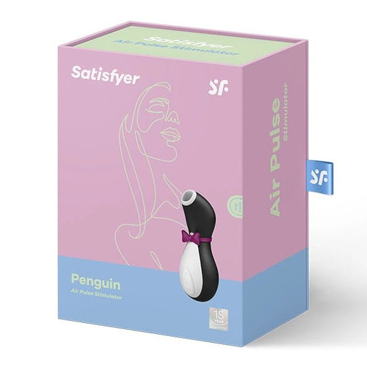 Satisfyer Penguin – intymus oro pulsacijų įrenginys, 11 režimų, atsparus vandeniui, juodai baltas - EroGuru