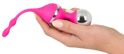 Sweet Smile rožiniai vibruojantys dubens treniravimo kamuoliukai su USB įkrovimu, 18 cm - EroGuru