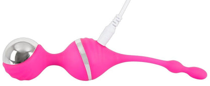 Sweet Smile rožiniai vibruojantys dubens treniravimo kamuoliukai su USB įkrovimu, 18 cm - EroGuru